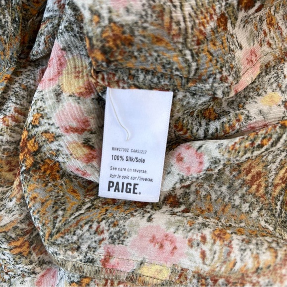 PAIGE Tessa floral print silk chiffon ruffle top - Picture 7 of 9